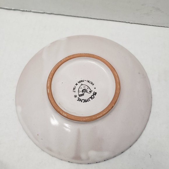 1 set VIETRI SOLIMENE Cup Small Plate Flower Floral Signed Made in Italy - Picture 6 of 14